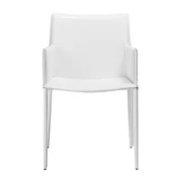 fauteuil cuir blanc avec accoudoirs