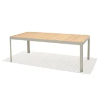 table de jardin 210cm eucalyptus et aluminium blanc