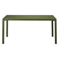table de jardin 160cm métal vert foncé