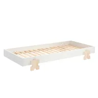 lit enfant en bois avec pieds puzzle 90x200 blanc