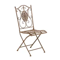 chaise de jardin pliable en métal marron antique