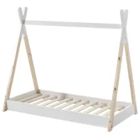 lit enfant tipi en bois blanc 90x200