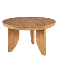 table basse ronde en bois massif d84cm bois clair