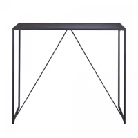 table haute en métal et bois noir