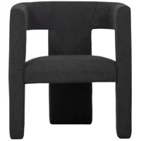 fauteuil design en tissu bouclette gris foncé