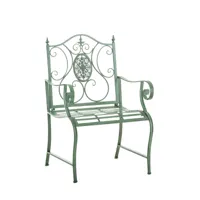 chaise de jardin avec accoudoirs en métal vert antique