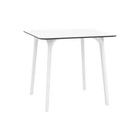 table de jardin carrée résistante en bois blanc