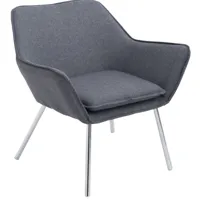fauteuil lounge avec accoudoirs assise en tissu gris foncé
