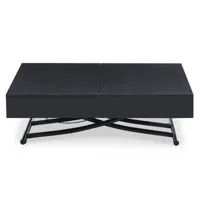 table basse relevable noir mat