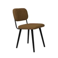 chaise design en tissu marron