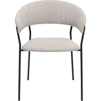 chaise avec accoudoirs en polyester gris et acier noir