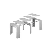 table console à rallonge effet bois gris 118x51 cm
