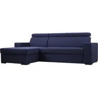 canapé lit tissu bleu h. assise 45 cm