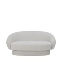 canapé 2 places en tissu bouclette blanc