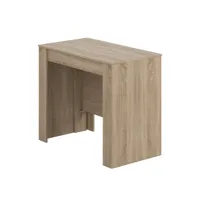 table console à rallonge effet bois beige 118x90 cm