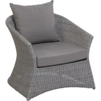 fauteuil de jardin tressé en résine grise