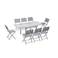 table de jardin extensible 8 places et 8 chaises
