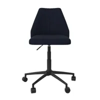 chaise de bureau en lin bleu