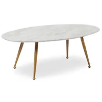 table basse ovale effet marbre