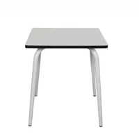table en stratifié grise perle avec pieds blancs 2 places