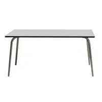 table en stratifié grise perle pieds gris 6 places