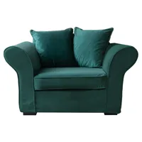 fauteuil 1,5 places en velours vert émeraude