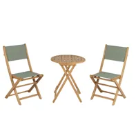ensemble table et chaises 2 places en bois teck 100%fsc
