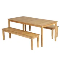 ensemble table et bancs 6 places 180 cm en bois teck 100% fsc
