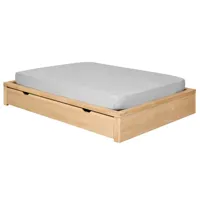 pack lit avec tiroir et matelas bois massif hêtre 160x200 cm