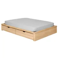 pack lit avec 2 tiroirs bois massif hêtre 160x200 cm