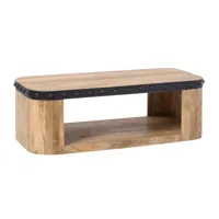 table basse en bois noir 124x63 cm