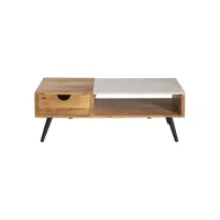 table basse en bois marron 110x55 cm