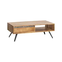 table basse en bois marron 115x60 cm