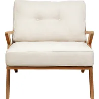 fauteuil de jardin en polyester crème et acacia