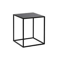table d'appoint carré en métal - 45x45 cm - noir