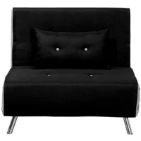 canapé type chauffeuse en tissu noir convertible en lit confortable et fonctionnel pour salon scandinave moderne beliani noir