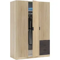 indio - armoire industrielle 3 portes bois + 3 tiroirs