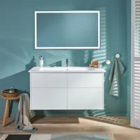 meuble vasque villeroy et boch finero blanc 120 cm + miroir - glossy white