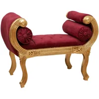fauteuil louis xvi de style français en hêtre massif - rouge et or