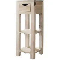 table d'appoint 29x29 acacia blanchi blanc nature white 32 - beige