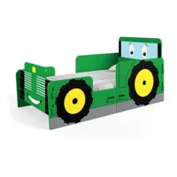 lit à clipser pour enfant- modèle ted le tracteur vert - 70x140 cm