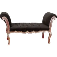 fauteuil louis xvi de style français en hêtre massif - noir et argent antique