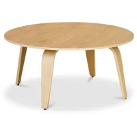 privatefloor - table basse ronde en bois - ply bois naturel - contreplaqué - bois naturel