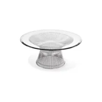 privatefloor - table basse ronde - design en verre - barrel acier - verre, acier inoxydable, metal - acier