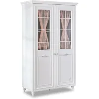 armoire 2 portes vitrées style européen moderne tamaki l115cm blanc - blanc