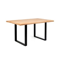 table en bois massif et pieds en acier noir tropez