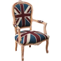 biscottini - fauteuil rembourré fauteuil avec accoudoirs en bois style français fauteuil de chambre chaise de chambre tapissée 100x65x63 cm - blanc