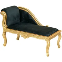 fauteuil pauline doré de style baroque chaise trône 94x68x48 canapé de salon fauteuil baroque en velours noir de style français - noir et argent