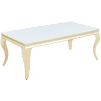 table basse baroque gold plateau en verre blanc 120x60x45 cm