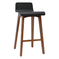 miliboo - chaise de bar scandinave noir et bois foncé h65 cm baltik - noir